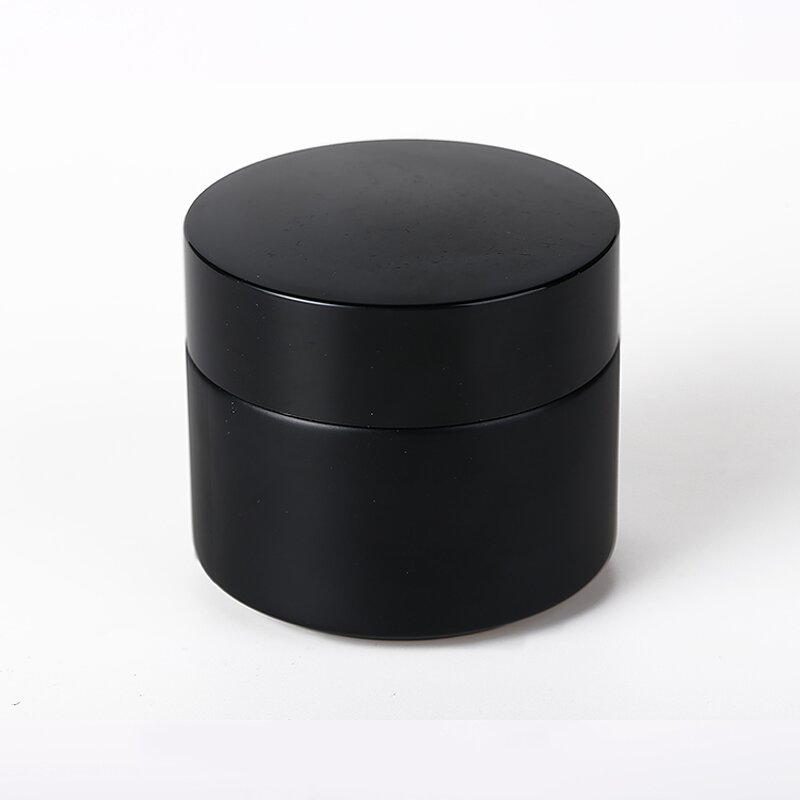 Glass Cream Jar Supplier - 30-60ml Black Matte Face Cream Cosmetic