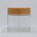 Glass Cream Jar Factory - 60g Clear with Plastic White Cap