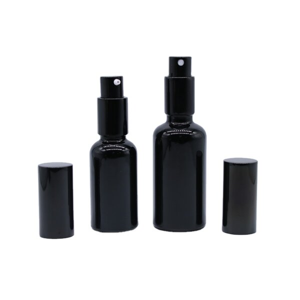 Glass Spray Bottle Factory - 5-100ml Empty Black Perfume Pump