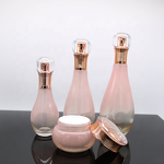 Cosmetic Set Glass Bottle Factory - 60-150ml Bowling Shape Rose Gold