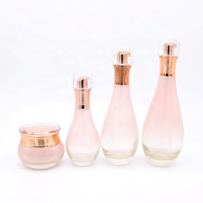 Cosmetic Set Glass Bottle Factory - 60-150ml Bowling Shape Rose Gold
