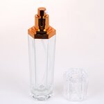 Cosmetic Glass Bottle Set Manufacturer - Custom Hexagon Aluminum Pump