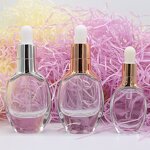 Glass Serum Bottle Supplier - 15-30ml Luxury Flat Round Rose Gold