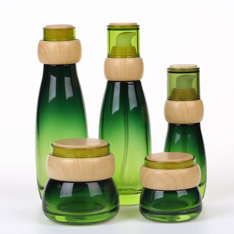 Skincare Container Supplier - Luxury Cosmetic Glass Bottle Set Jar