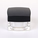 Acrylic Skincare Jar Supplier - Luxury Black Square Empty with Pump