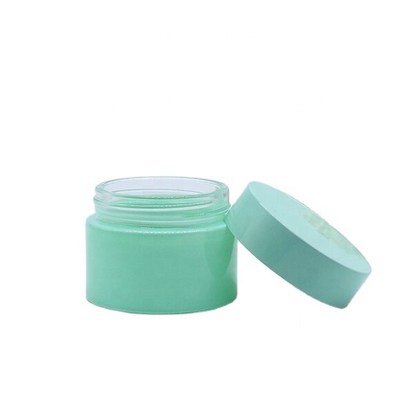 Face Cream Glass Jar Supplier - Wholesale 30-50g Light Green Empty