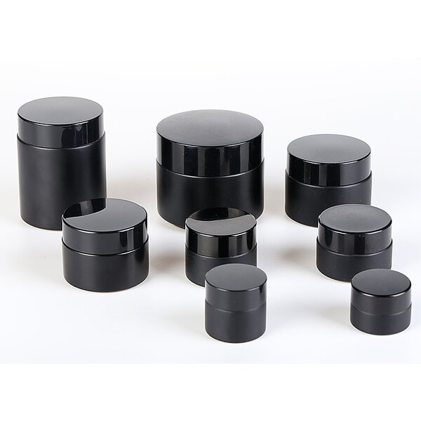 Glass Jars Supplier - Factory Stock Matte Black 30-100g Sunscreen