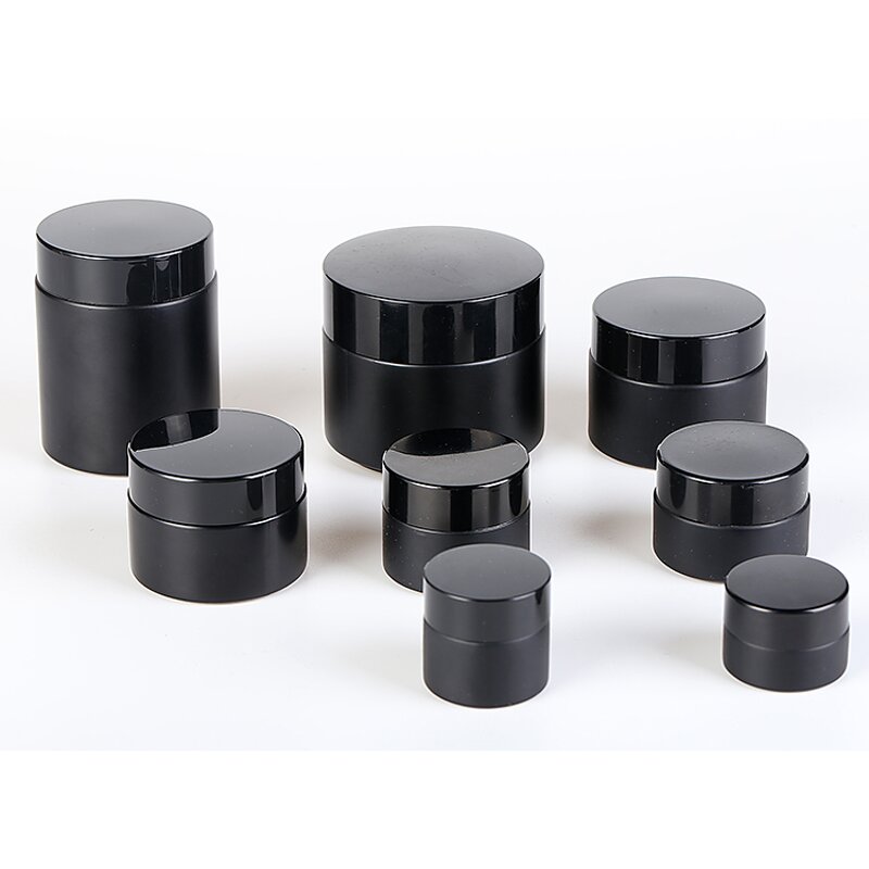 Glass Jars Supplier - Factory Stock Matte Black 30-100g Sunscreen
