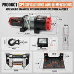 ATV Electric Winch Factory - 4500lbs Synthetic Steel Wire Rope 4x4