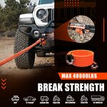 Kinetic Tow Strap Manufacturer - 1"x20ft 16000LBS with Soft Shackle