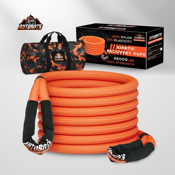 Kinetic Recovery Tow Rope Factory - Orange Heavy Duty Snatch Strap