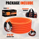 Kinetic Tow Strap Manufacturer - 1"x20ft 16000LBS with Soft Shackle