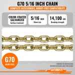 Tow Truck Chain Factory - 5/16" Yellow Galvanized G70 with J Hook