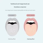 Wholesale Silicone Plastic Tongue Cleaner Scraper Dual-Use Reusable Toothbrush Oral Care Cleaning Tool Tongue Scraper with Brush
