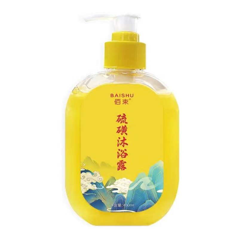 Sulfur Mite Removal Liquid Soap, Fragrance Type Shower Gel, Cleansing Soap, Antibacterial, Cleansing, and Acne Removal