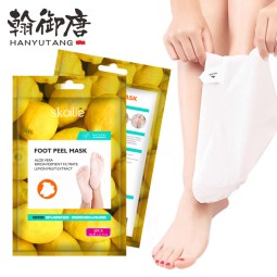 批发自有品牌有机去除老茧去角质椰子柠檬脚皮面膜去皮滋养Spa脚皮面膜