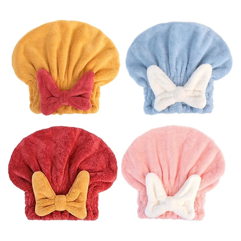 Super Absorbent Hair Tower Cap Coral Velvet Hair Drying Towels Fast Drying Hair Wraps for Women Girls