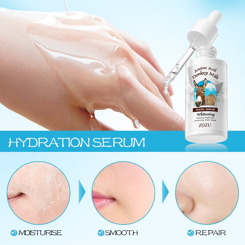 Private Label Donkey Milk Facial Serum Vitamine C Essence Skin Care Anti Wrinkle Face Serum Beauty Products