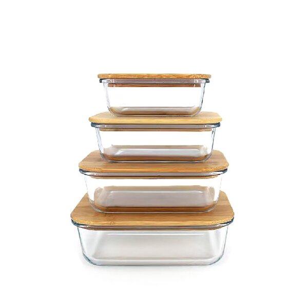 Glass Food Storage Container Factory - Borosilicate with Bamboo Lid Microwavable
