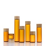 Glass Vial Bottle Factory - Wholesale Mini Amber with Bamboo Lid Screw Cap