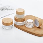 Glass Cosmetic Cream Jar Factory - Wholesale Luxury Clear with Bamboo Lid