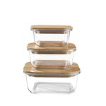 Glass Food Storage Container Manufacturer - Microwavable with Bamboo Airtight Lid