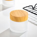 Glass Cosmetic Cream Jar Manufacturer - Wholesale Flat Frosted with Wood Cap