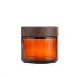 Glass Cosmetic Cream Jars Supplier - Wholesale Amber with Wood Grain Lid