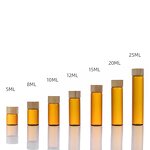 Glass Vial Bottle Factory - Wholesale Mini Amber with Bamboo Lid Screw Cap