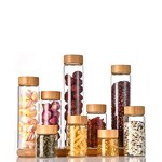Glass Jar Supplier - 47mm Clear Round with Bamboo Lid for Tea Spice