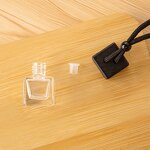 Glass Car Perfume Bottle Factory - 8ml Square Hanging Diffuser Frost Finish