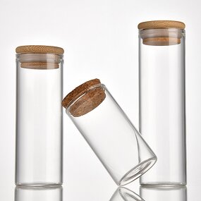 Glass Storage Jar Manufacturer - 37mm Clear Borosilicate Cork Screw Cap