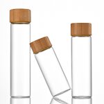 Glass Vials Factory - Wholesale Clear Glass Canister with Bamboo Lid