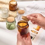 Glass Candle Jar Supplier - Wholesale Small 80ml Amber Round with Cork Lids