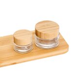 Glass Cosmetic Cream Jar Factory - Wholesale Luxury Clear with Bamboo Lid