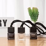 Glass Car Perfume Bottle Factory - 8ml Square Hanging Diffuser Frost Finish