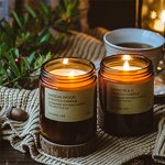 Glass Candle Jar Manufacturer - Wholesale 8oz Round Amber with Aluminum Lid