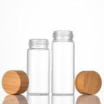Glass Vials Factory - Wholesale Clear Glass Canister with Bamboo Lid