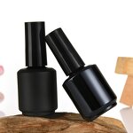 Nail Polish Glass Bottle Supplier - Wholesale 15ml Amber Black with Brush