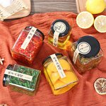 Glass Honey Jar Factory - Wholesale Square Metal Screw Lid Screen Printed