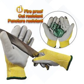 Firefighter Safety Gloves Manufacturer - Cow Leather Puncture Resistant