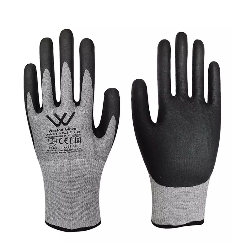 Cut Resistant Gloves Manufacturer - 18G Seamless Knitted Breathable Oil Grip