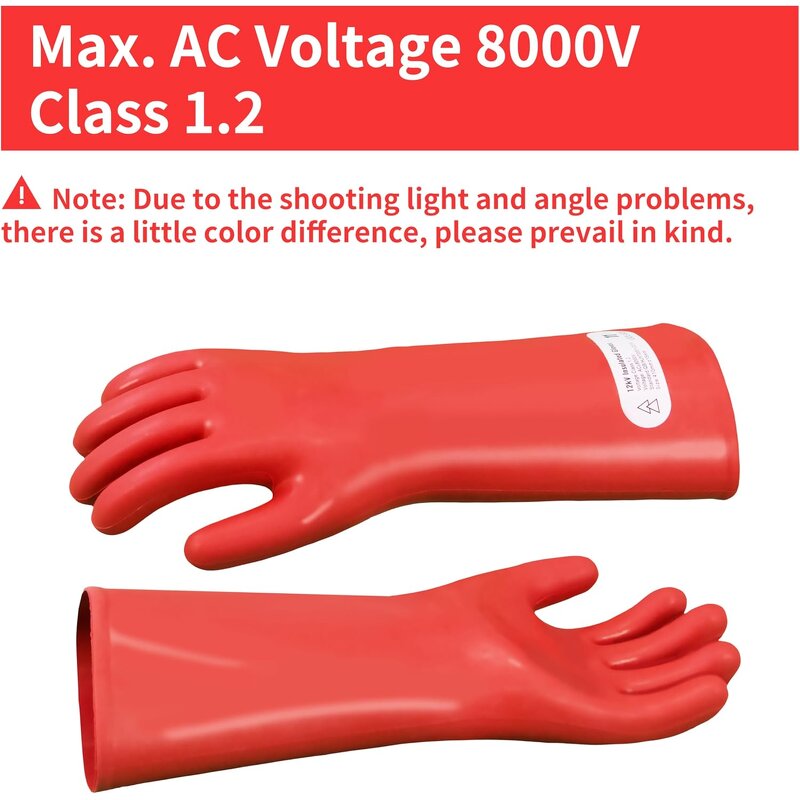 Insulating Gloves Supplier - 12kVAC/22kVDC Red Rubber for Electrician