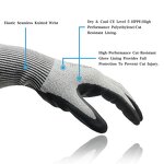 Cut Resistant Gloves Manufacturer - CE EN388 HPPE Level 5 Sandy Nitrile