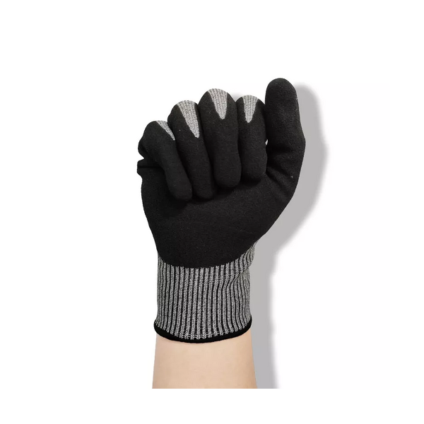 Cut Resistant Work Gloves Manufacturer - HPPE Level 5 Sandy Nitrile Coated