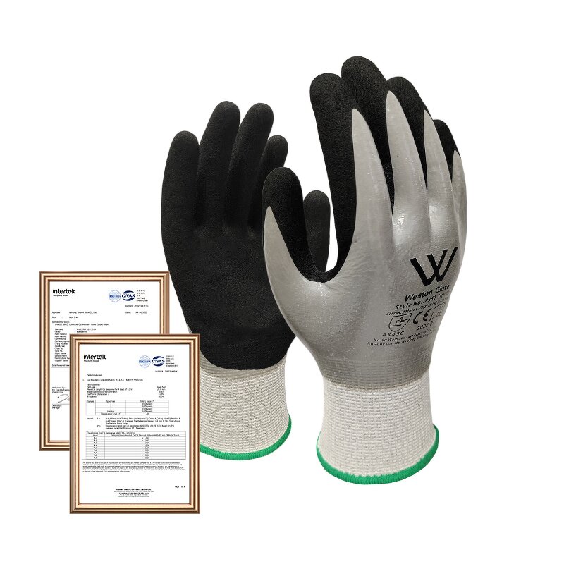 Work Safety Gloves Factory - Nitrile Coated Cut Level 5 Waterproof