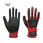Impact Gloves Supplier - Red TPR Anti Vibration ANSI A4 Cut Resistant
