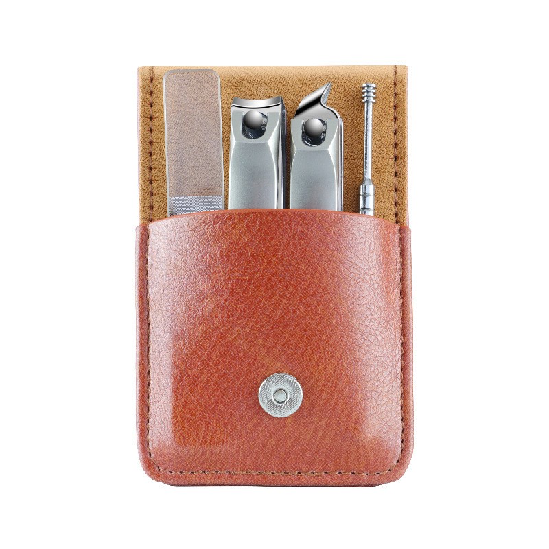 4-Piece Home Use High-Grade Stainless Steel Nail Clippers Folding Trim Finger Nails and Ear Digging Tool for Beauty