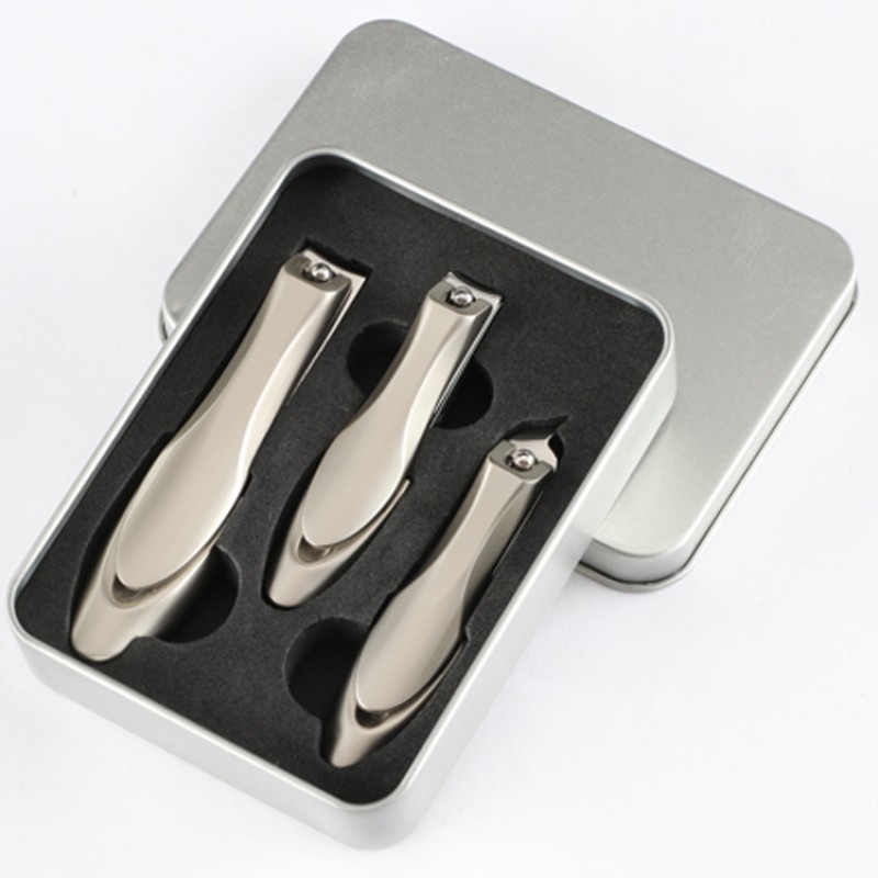 High-End Customizable Logo Home Use Anti-Splash Nail Scissors Set Three-Piece Single Oblique Nail Clippers Made Stainless Beauty