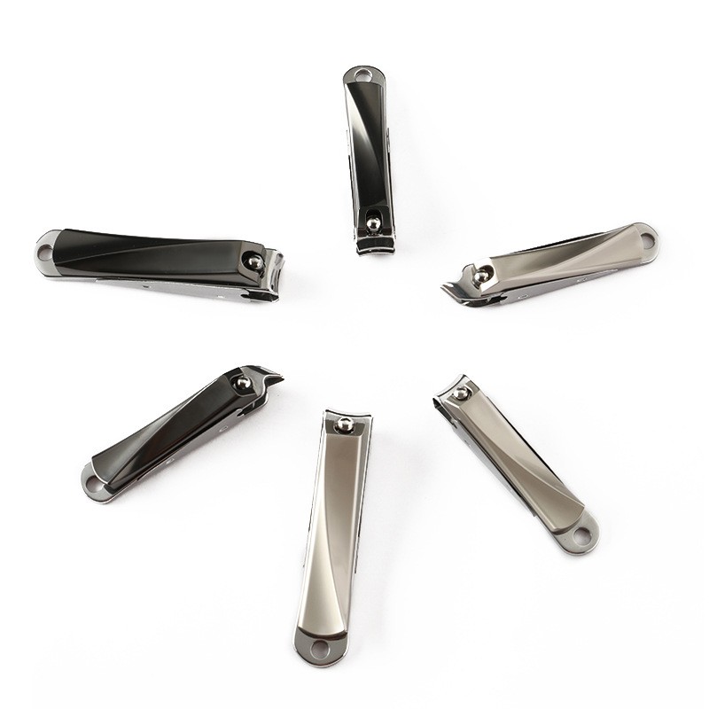 Large Anti-Splash Stainless Steel Oblique Nail Clippers Set Single Logo Cuticle Cutting Tools for Fingers